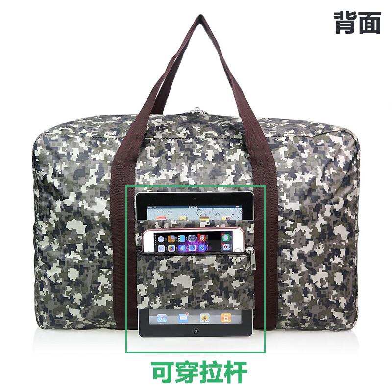 牛津布可愛大容量折疊旅行包手提手提旅行袋旅行包手提行李包 地圖 中